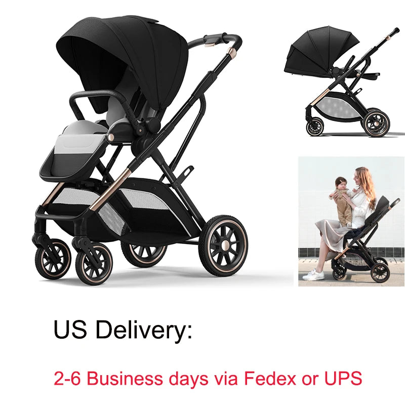 High View Portable Baby Stroller with Ergonomic Seat