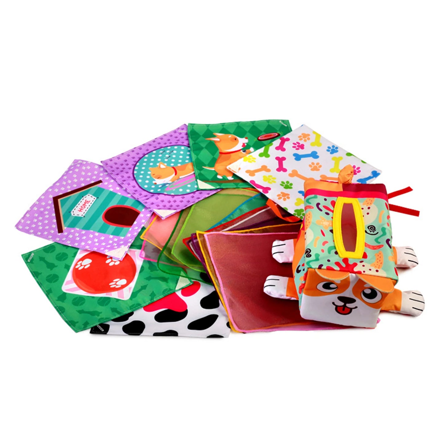 Soft Montessori Sensory Tissue Box And Toys