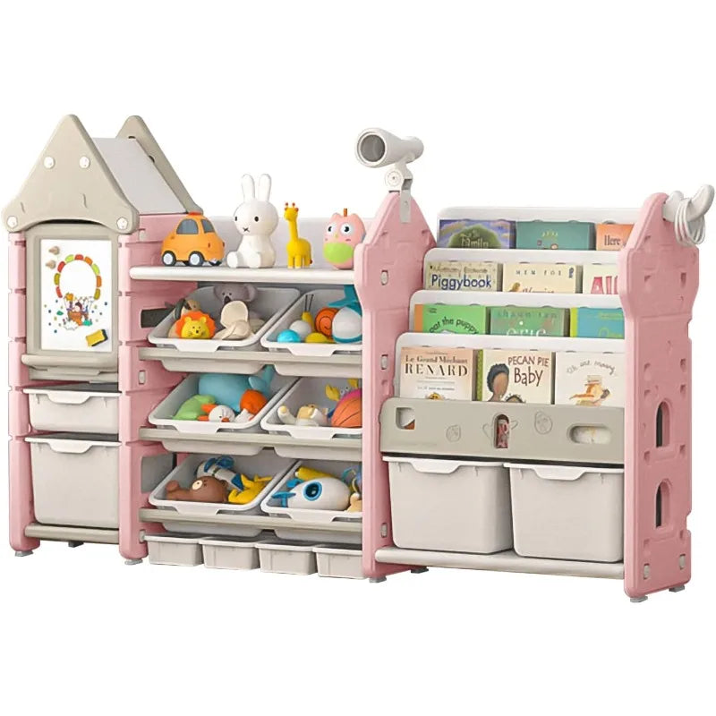 Kids Toy Storage Organizer with Bookshelf and Bins