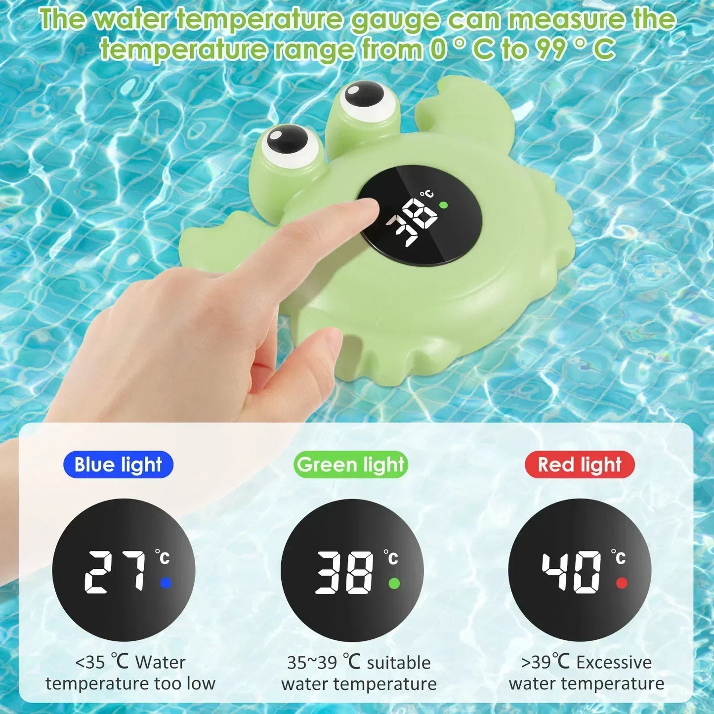 LED Baby Bath Thermometer Cartoon Floating Water Monitor