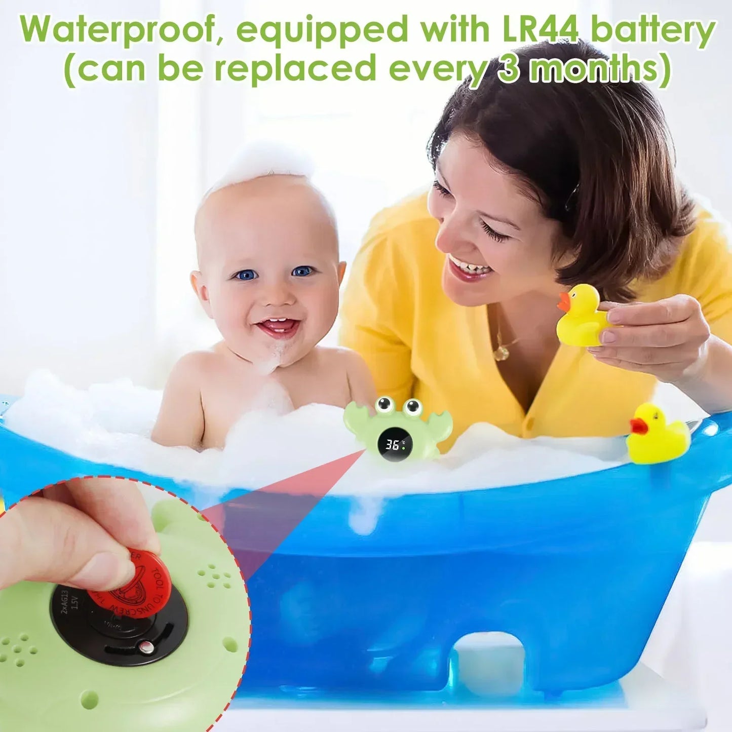 LED Baby Bath Thermometer Cartoon Floating Water Monitor