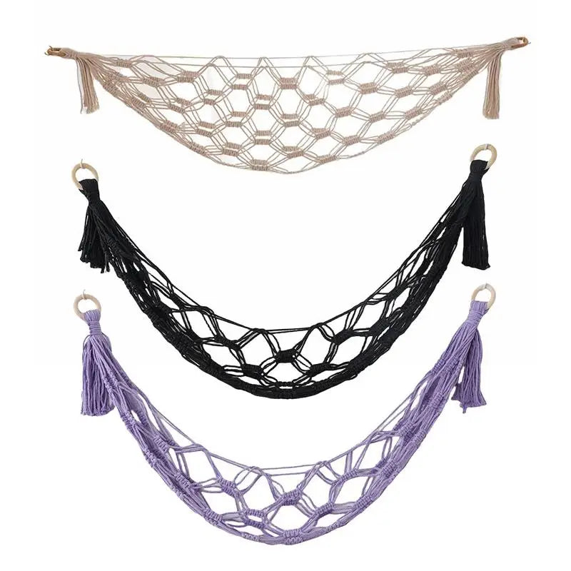 Boho Macrame Toy Storage Hammock for Children