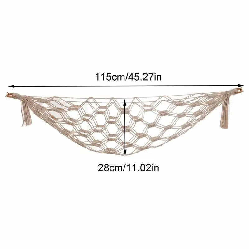 Boho Macrame Toy Storage Hammock for Children