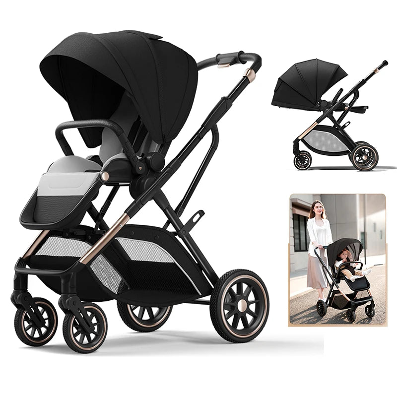 High View Portable Baby Stroller with Ergonomic Seat