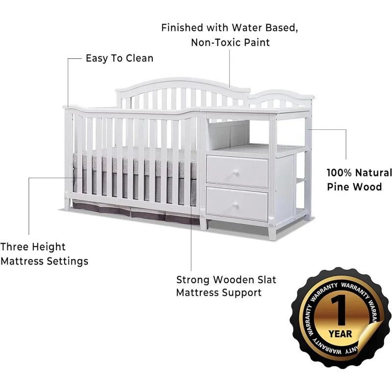 Sorelle Convertible Crib and Changer with Storage