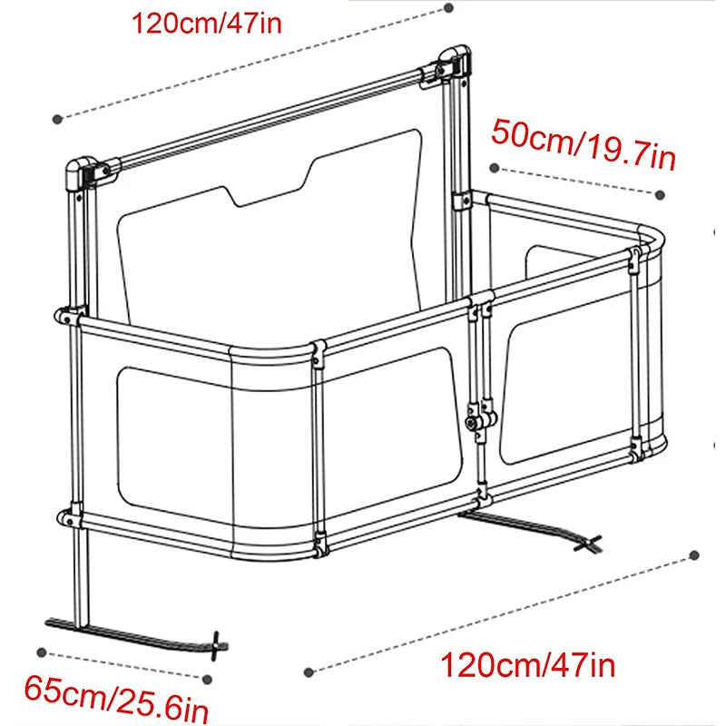 Comfortable Dual Use Baby Cot Safe Bedside Crib