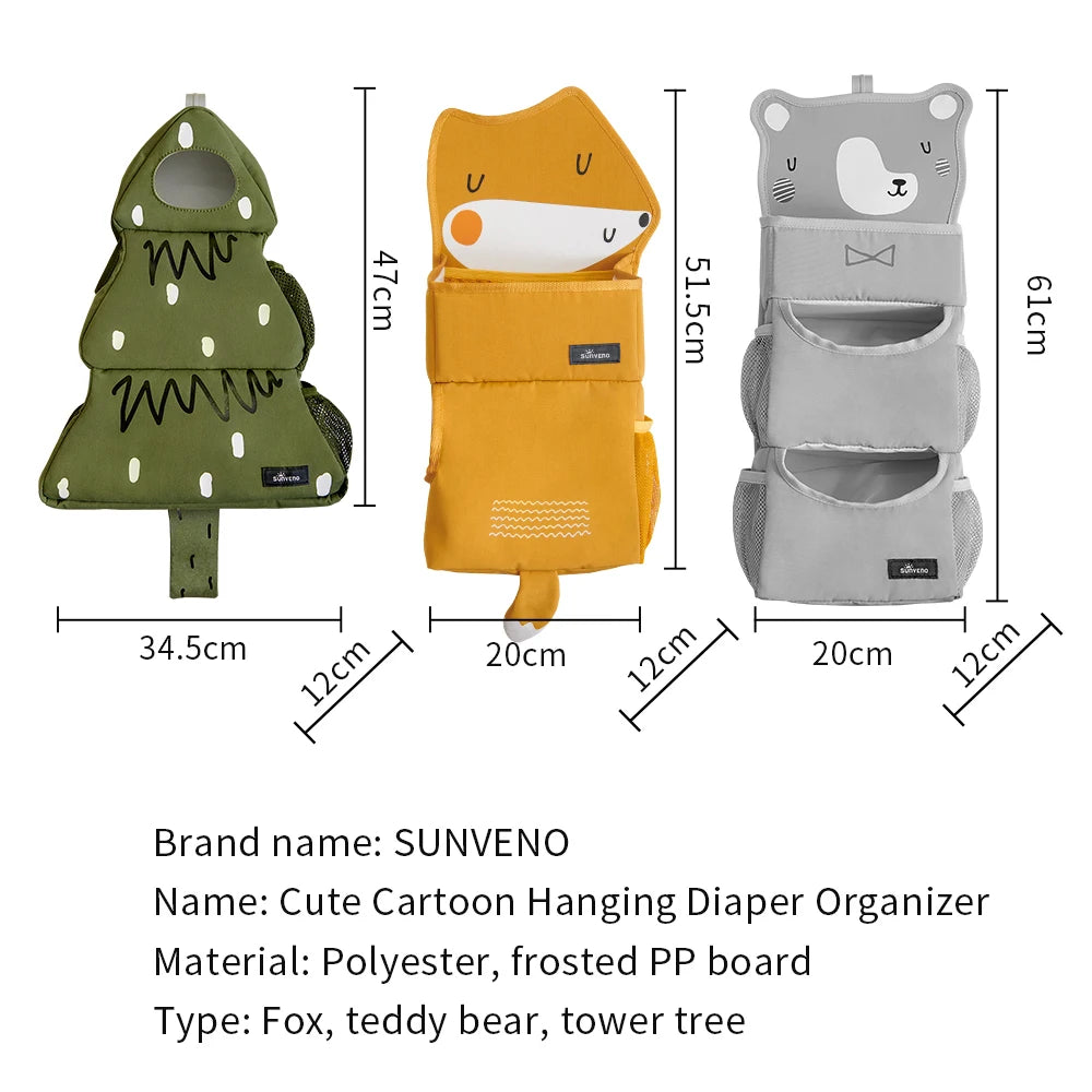 Sunveno Cartoon Baby Crib Hanging Storage Organizer