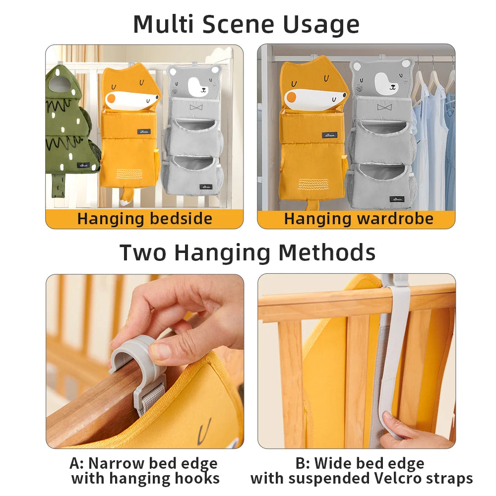 Sunveno Cartoon Baby Crib Hanging Storage Organizer